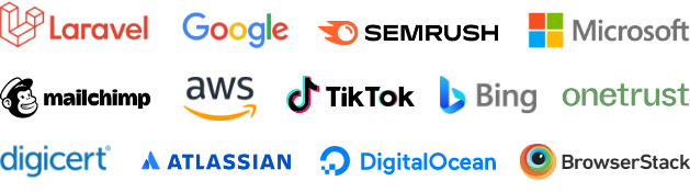 Tech partner logos from Google to TikTok