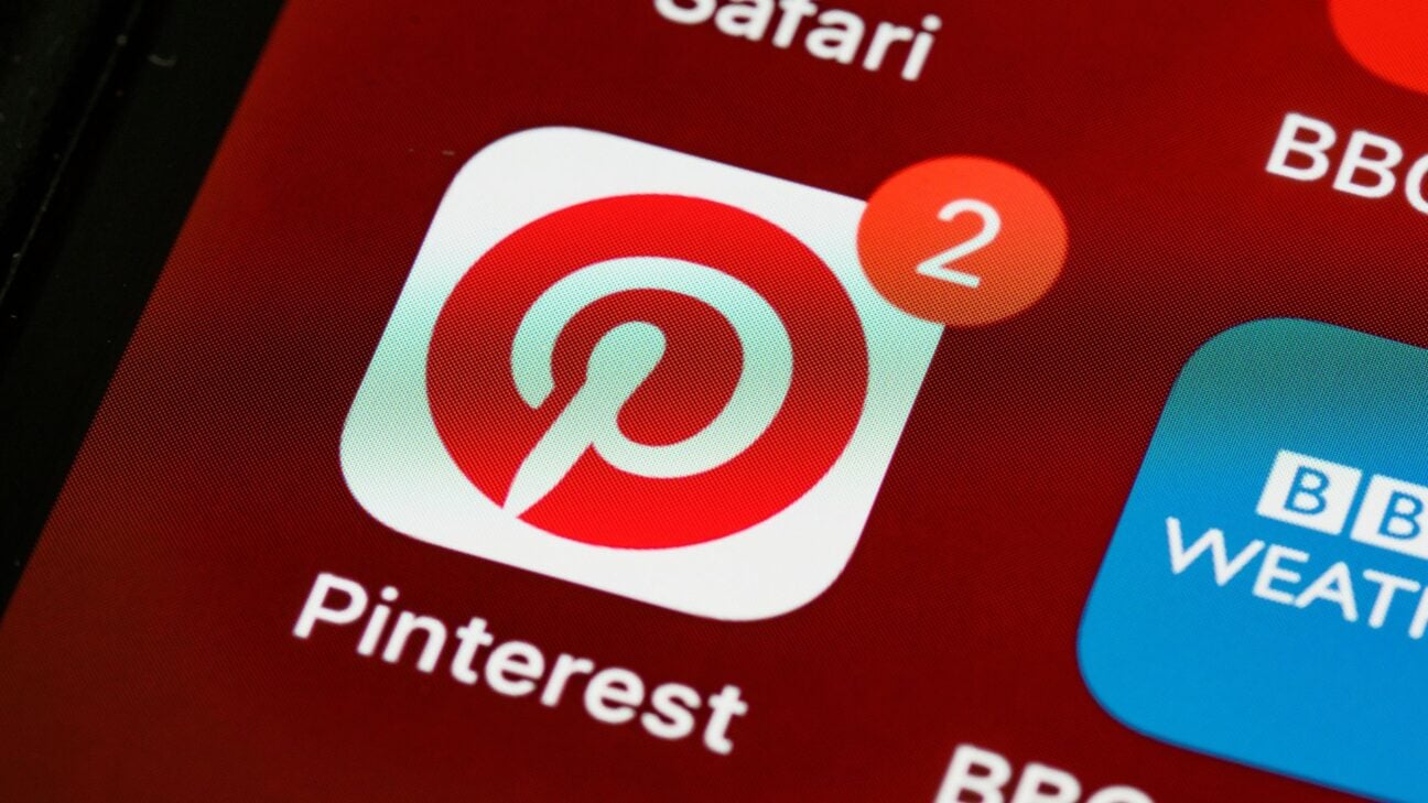 Close up image of the Pinterest app on a smartphone screen